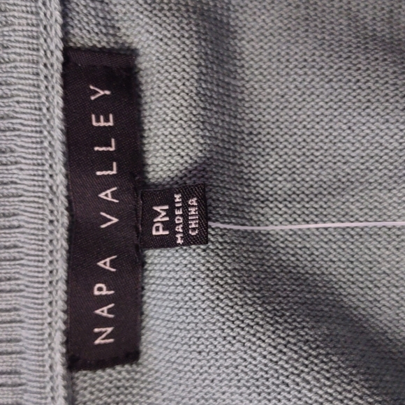 Napa Valley Layered Sweater Petite Medium Teal/Green - Picture 6 of 7